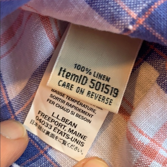 L.L. Bean Premium 100% Linen Plaid Tunic Shirt - Picture 7 of 11